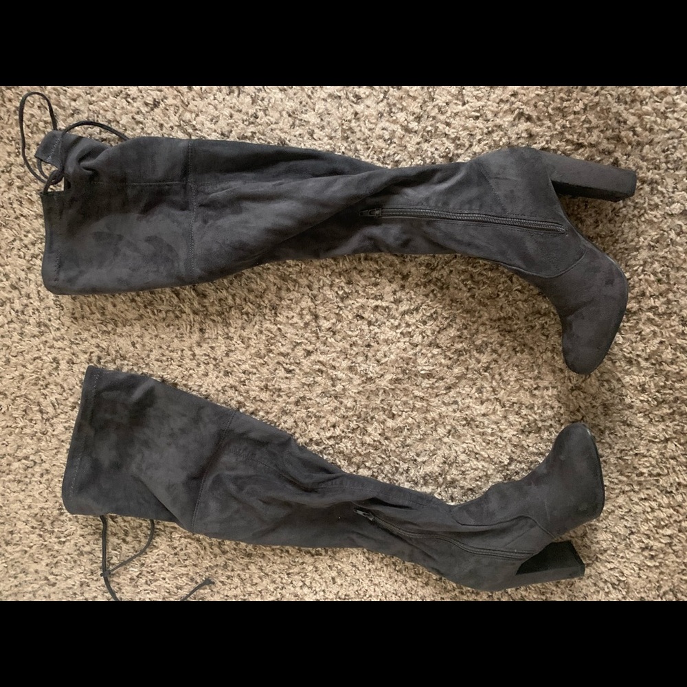 Gray thigh highs